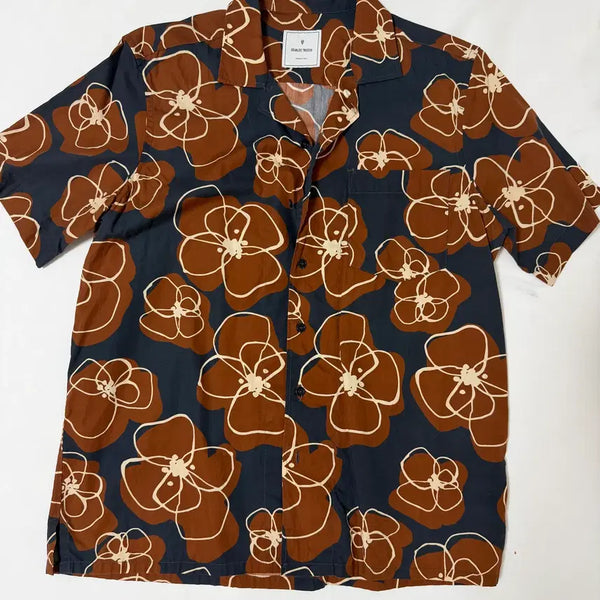 [BUNJANG] Osvaldo Trucchi Italian Open Collar Short Sleeve Shirt / 오스발도 트루키 이탈리아제 하와이안 셔츠