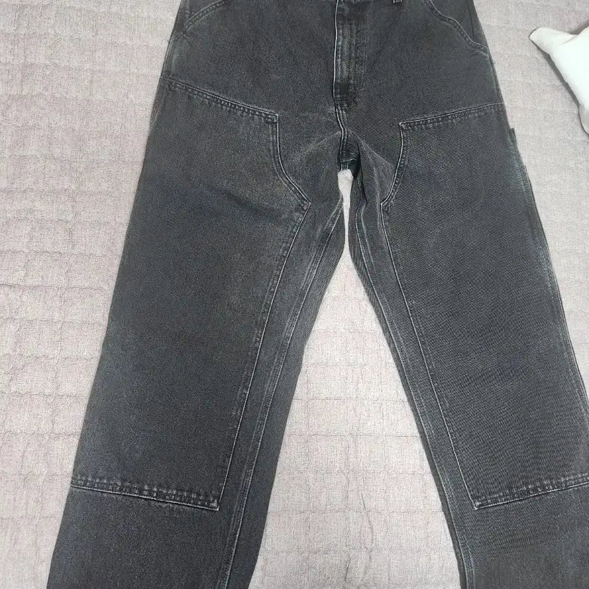 [BUNJANG] Carhartt WIP Double Knee Pants Smith Black Stone Washed / 32x32)칼하트wip 더블니 팬츠 스미스 블랙 스톤 워시드