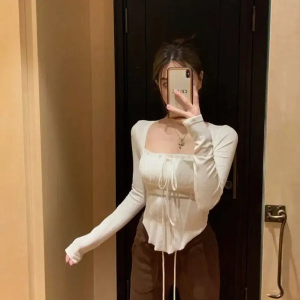 [BUNJANG] Y2K Lovely Ribbon Long Sleeve Top / y2k 사랑스러운 리본 상의