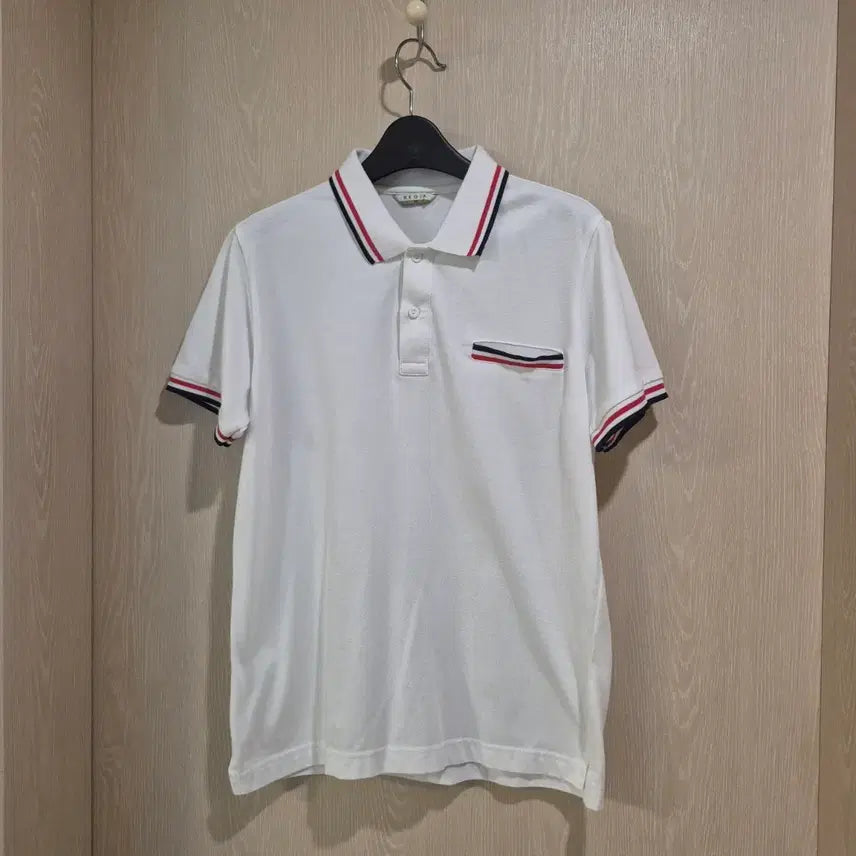 [BUNJANG] REGIA White Short Sleeve Polo Shirt Size 95 / REGIA 흰색 반팔 카라티사이즈95