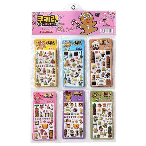 [BUNJANG] Cookie Run Mini Epoxy Sticker Set (6 Sheets) / 고전) 쿠키런 미니 에폭시 스티커 6장 세트