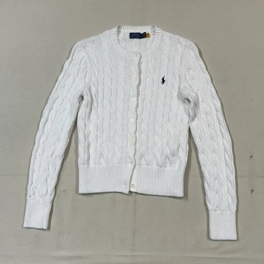 [BUNJANG] Polo Ralph Lauren Cable Knit Cardigan / S) 폴로 랄프로렌 케이블 꽈배기 니트 가디건 신형 큐알탭 E74