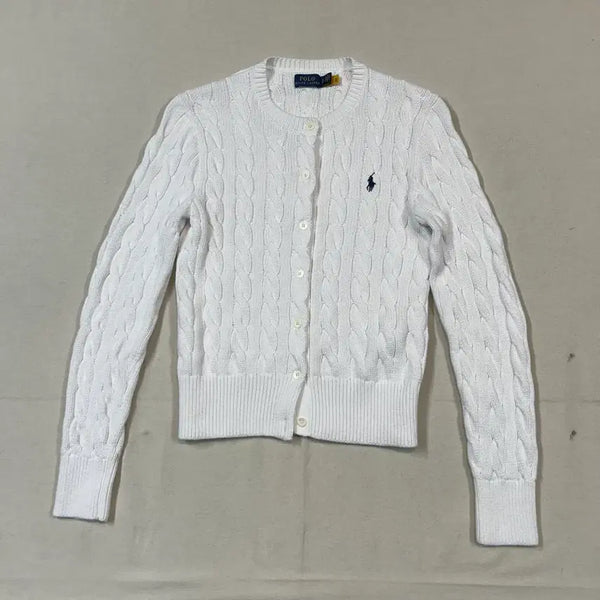[BUNJANG] Polo Ralph Lauren Cable Knit Cardigan / S) 폴로 랄프로렌 케이블 꽈배기 니트 가디건 신형 큐알탭 E74