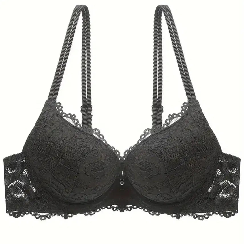 [BUNJANG] Black & White Lace Bra Set (2-Piece) / 블랙 화이트 레이스 브라2세트