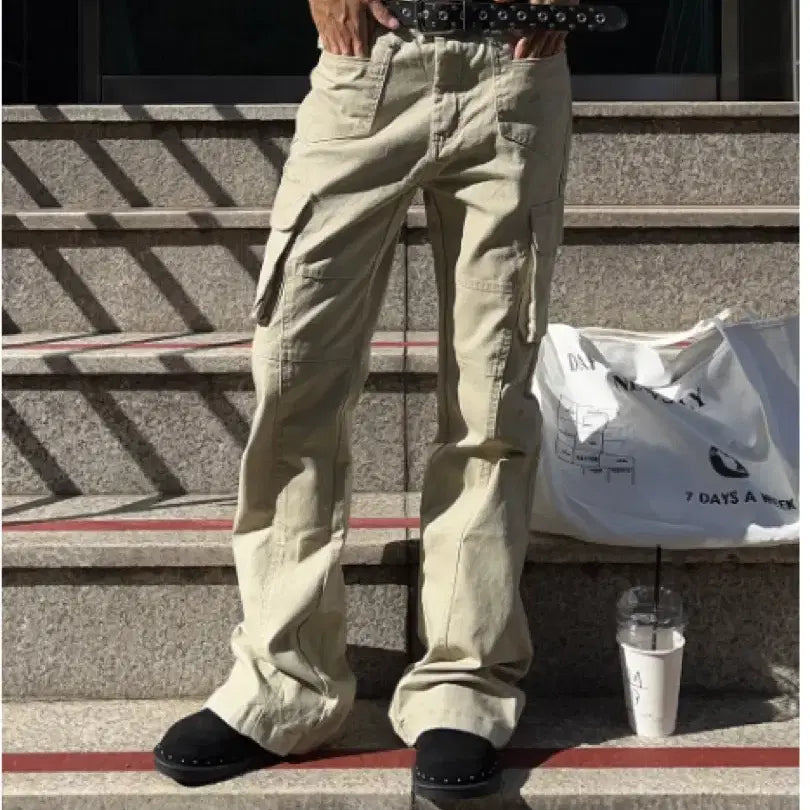 [BUNJANG] Sunnyday Nice Beige Cargo Pants / 베이지 카고 팬츠