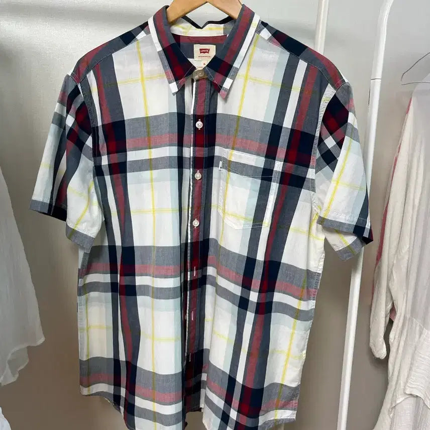 [BUNJANG] Levi's Plaid Short Sleeve Shirt Men's XL / 리바이스 체크 반팔 셔츠 여름 남방 남성 XL