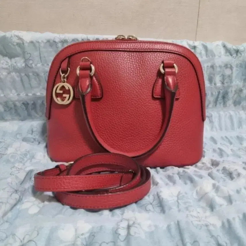 [BUNJANG] Gucci Mini Dome Tote Red Smooth Leather / 구찌 미니돔 레드 민자