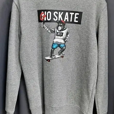 [BUNJANG] Sweatshirt Gorilla Print (Brushed) / 스웻셔츠 고 스케이트 고릴라 프린트(기모)
