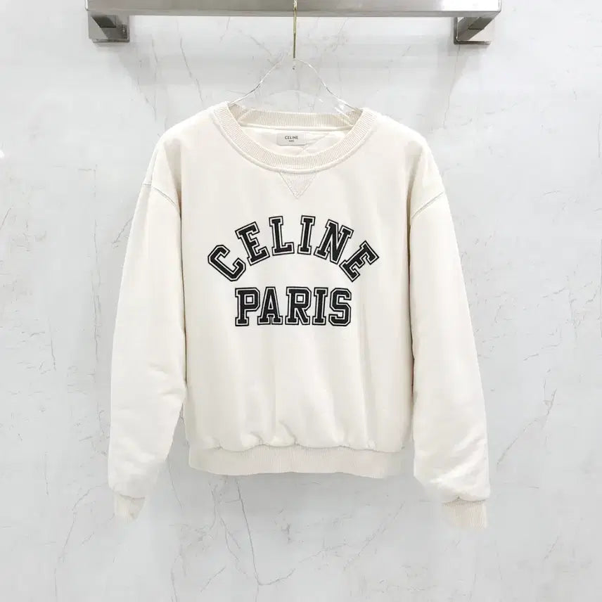 [BUNJANG] Celine Ivory Logo Sweatshirt / S / 셀린느 아이보리 로고 맨투맨 2Y01A670Q