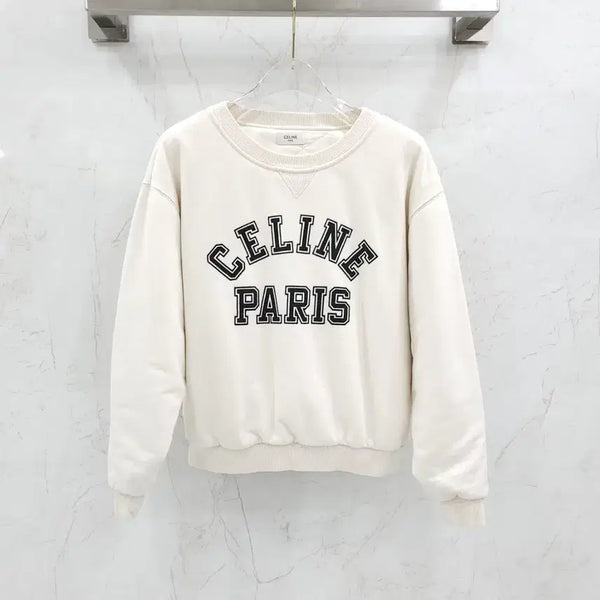 [BUNJANG] Celine Ivory Logo Sweatshirt / S / 셀린느 아이보리 로고 맨투맨 2Y01A670Q