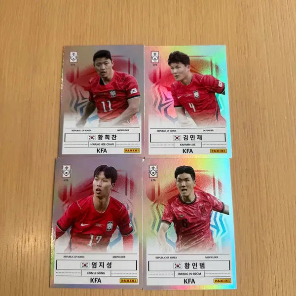 [BUNJANG] 2026 K League Panini Soccer Card Set - Kim Min Jae, Hwang In-beom, Hwang Hee-chan, Uhm Ji-sung / 2026 K리그 파니니 축구 카드 국가대표 김민재 황인범 황희찬 엄지성