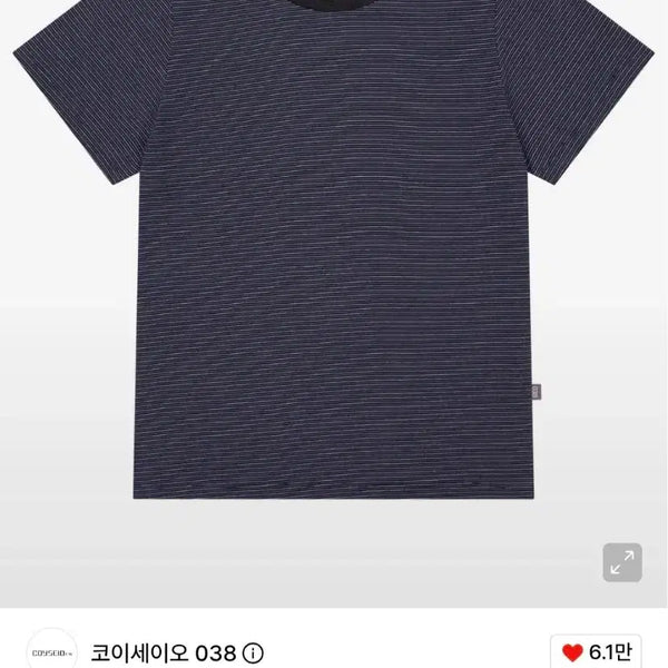 [BUNJANG] KOSEIO 038 Pinstripe T-Shirt / 코이세이오 038 pinstripe t - shirt