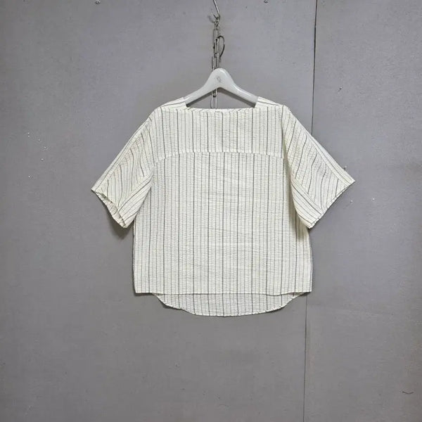 [BUNJANG] Square Neck Gingham Blouse Free Size / 스퀘어넥 지지미 블라우스 F   n7705