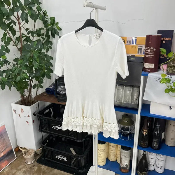 [BUNJANG] Alexander McQueen Lace Layered Short Sleeve T-Shirt M / 알렉산더맥퀸 레이스 레이어드 반팔 M