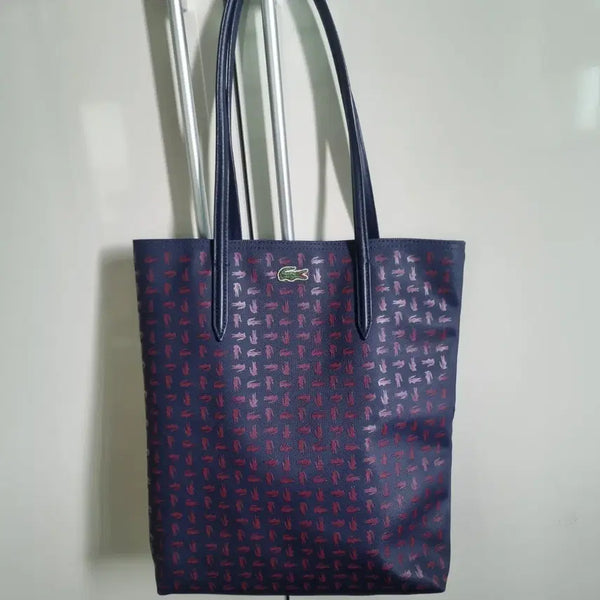 [BUNJANG] Lacoste Navy Crocodile Logo Pattern Eco Bag / 라코스테에코백