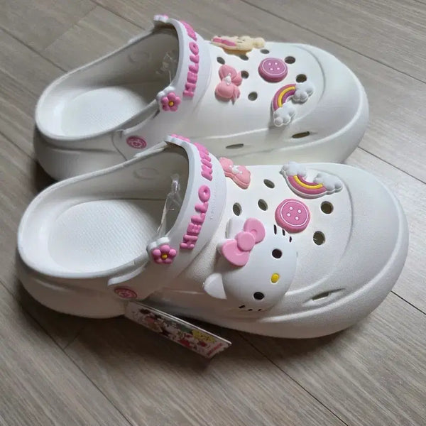 [BUNJANG] Hello Kitty White Mule Slippers (250mm) / 헬로키티 뮬 슬리퍼 화이트 250mm
