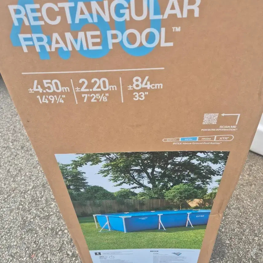 [BUNJANG] Intex Extra Large 4.5m Rectangular Frame Pool / 인텍스 특대형 4.5미터 프레임 사각 풀장 수영장