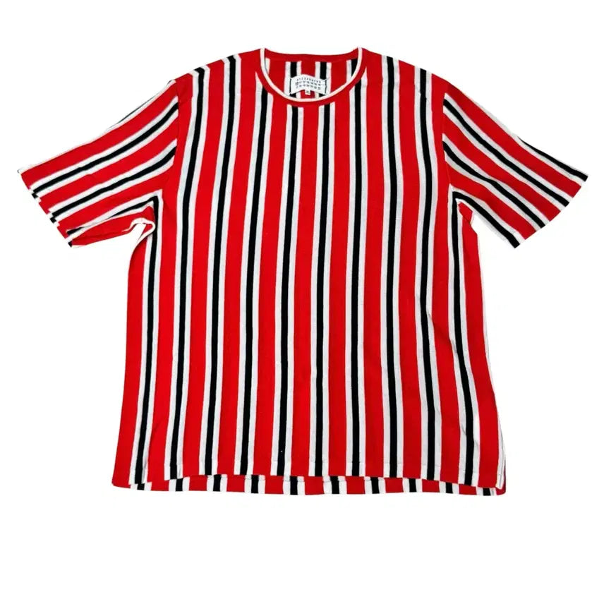[BUNJANG] Maison Margiela Stitch Stripe Short Sleeve Knit L / 마르지엘라 스티치 스트라이프 반팔 니트 L 사이즈
