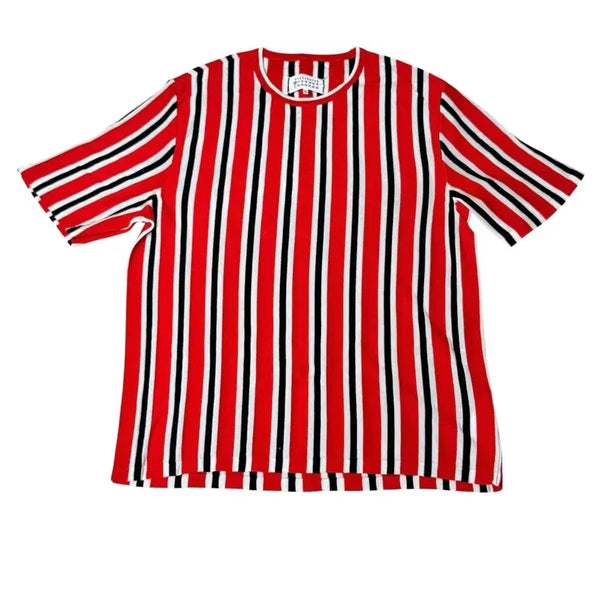 [BUNJANG] Maison Margiela Stitch Stripe Short Sleeve Knit L / 마르지엘라 스티치 스트라이프 반팔 니트 L 사이즈
