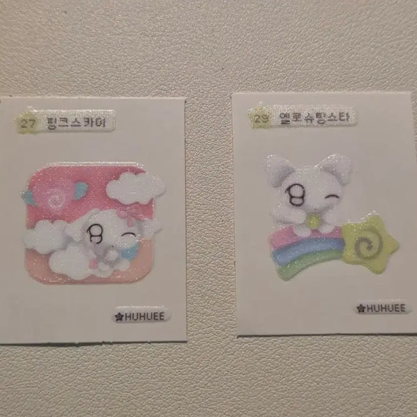 [BUNJANG] HooHooEe Ddiboo Seal Pink Sky & Yellow Shooting Star / 후후이 띠부씰 띠부 27 29 핑크스카이 옐로슈팅스타