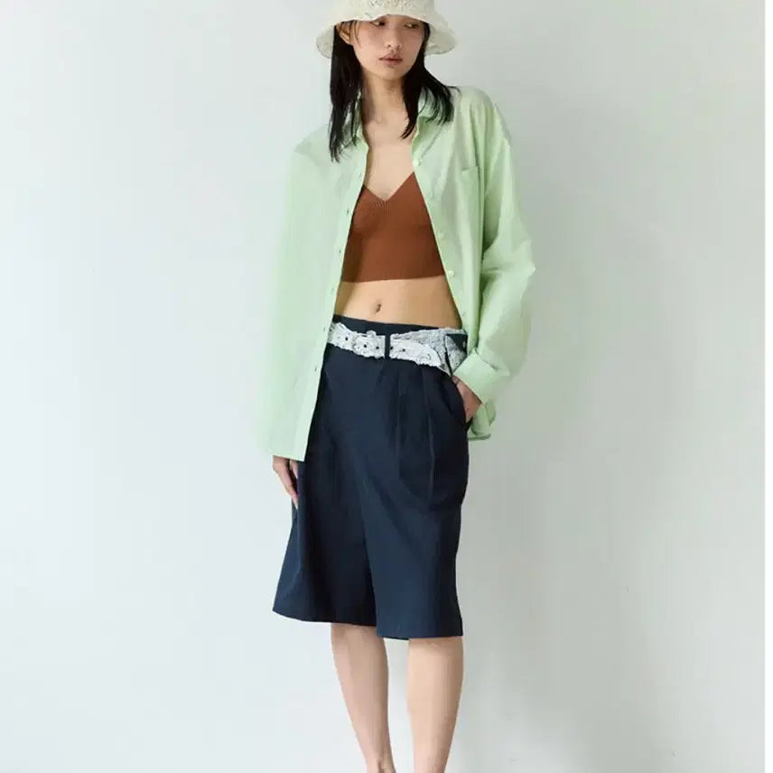 [BUNJANG] Sienne Pear Cotton Shirt Light Mint / 시엔느 pear cotten shirt 페어코튼셔츠 (라이트 민트)