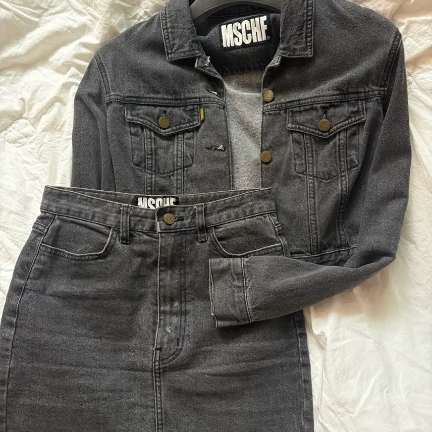 [BUNJANG] MSCHF Trucker Set Jacket and Skirt / 미스치프 트러커 세트