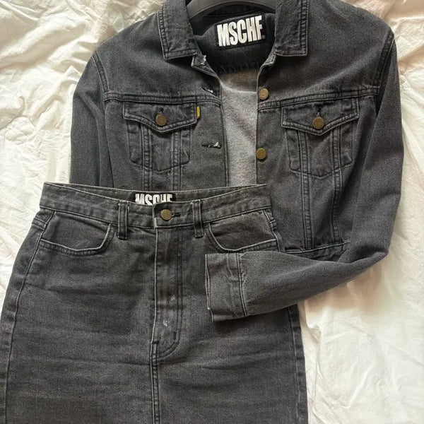 [BUNJANG] MSCHF Trucker Set Jacket and Skirt / 미스치프 트러커 세트