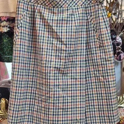 [BUNJANG] Daks Vintage Check Pattern Wrap Shorts Skirt / 닥스빈티지반바지체크무늬 랩스커트