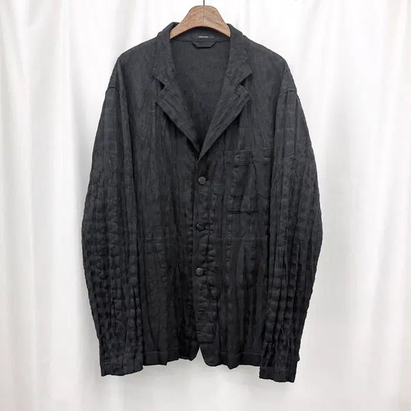 [BUNJANG] Issey Miyake Men Pleats Blazer Black Polyester / 이세이미야케맨 플리츠 블레이저