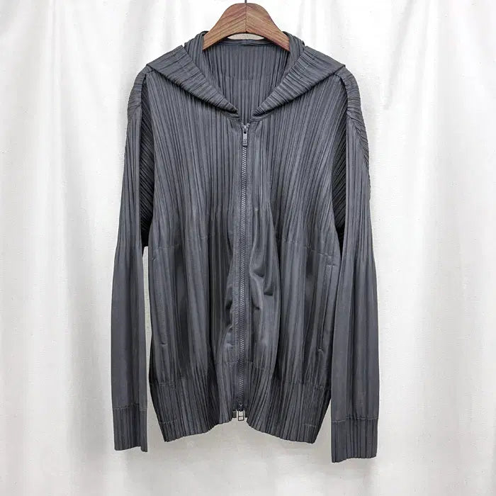 [BUNJANG] Pleats Please Fluffy Hooded Zip-Up / 플리츠플리즈 플러피 후드집업