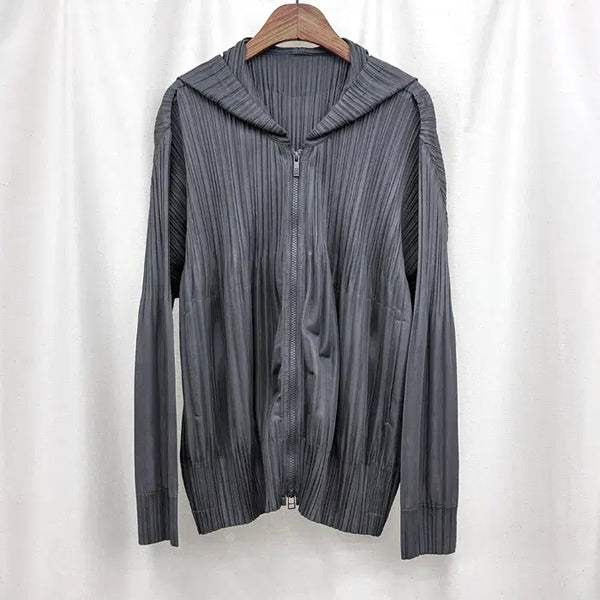 [BUNJANG] Pleats Please Fluffy Hooded Zip-Up / 플리츠플리즈 플러피 후드집업