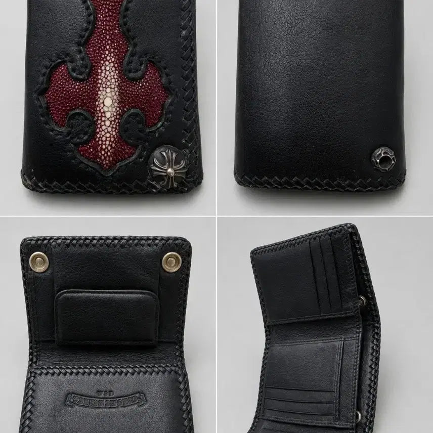 [BUNJANG] Chrome Hearts Stingray U.S.A. Silver Leather Wallet / 크롬하츠 은장 스팅레이 U.S.A 실버 가죽 지갑
