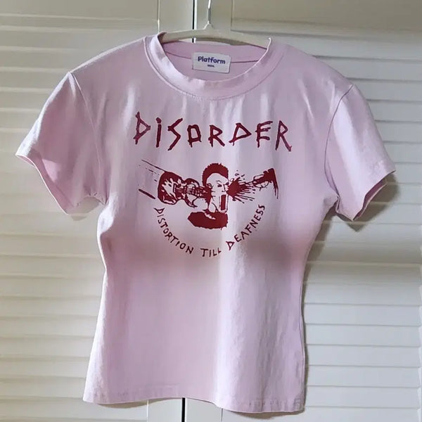 [BUNJANG] Platform Disorder Pink Graphic T-Shirt / 플랫폼 디스오더 핑크 반팔 티셔츠