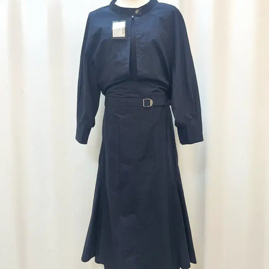 [BUNJANG] SYSTEM 23SS Belt Detail Long Dress Navy / SYSTEM 시스템 23SS 벨트 디테일 롱 원피스 네이비 82(55)