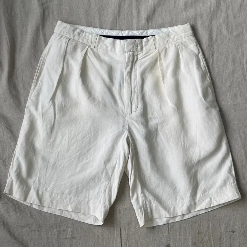 [BUNJANG] Polo Ralph Lauren Vintage Silk Linen Pleated Shorts / 폴로랄프로렌 빈티지 실크 린넨 투턱 쇼츠 반바지 32