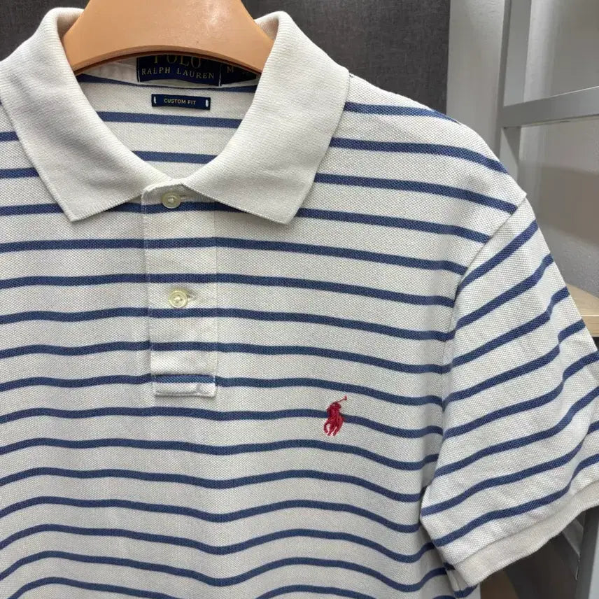 [BUNJANG] Polo Ralph Lauren Striped Short Sleeve Polo Shirt / 폴로 랄프로렌 스트라이프 반팔 카라티