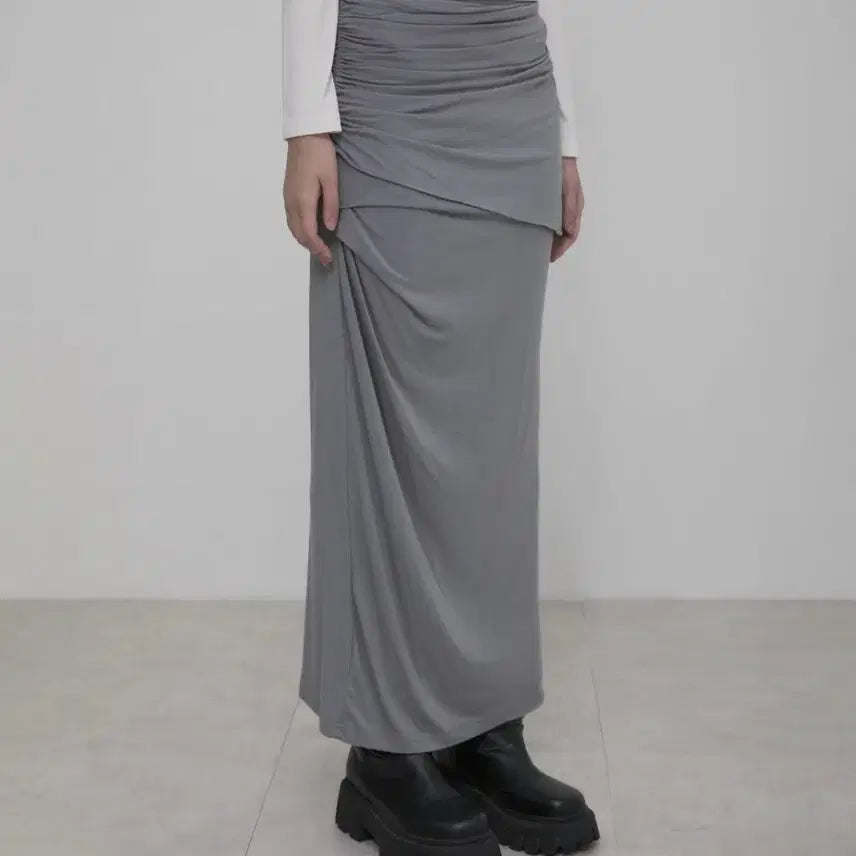 [BUNJANG] Flare Up Layered Draped Jersey Maxi Skirt / 플레어업 flareup layered draped jersey maxi