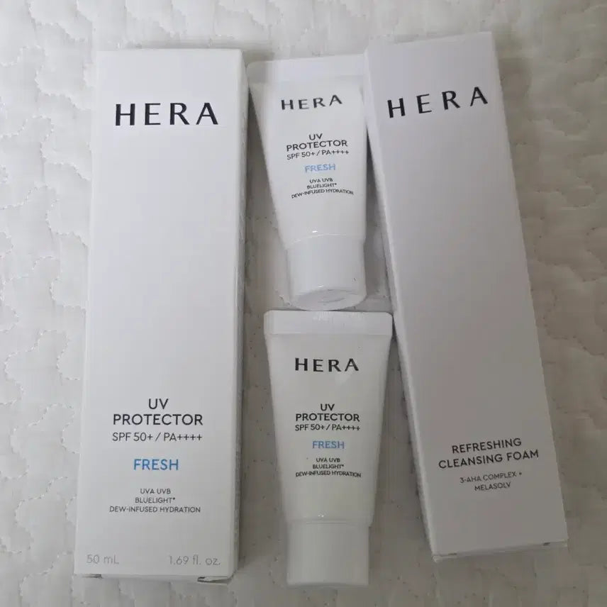 [BUNJANG] Hera Fresh Sunscreen UV Protector SPF50+ PA++++ 50ml Set / 헤라 프레쉬 선크림 썬크림 uv 프로텍터