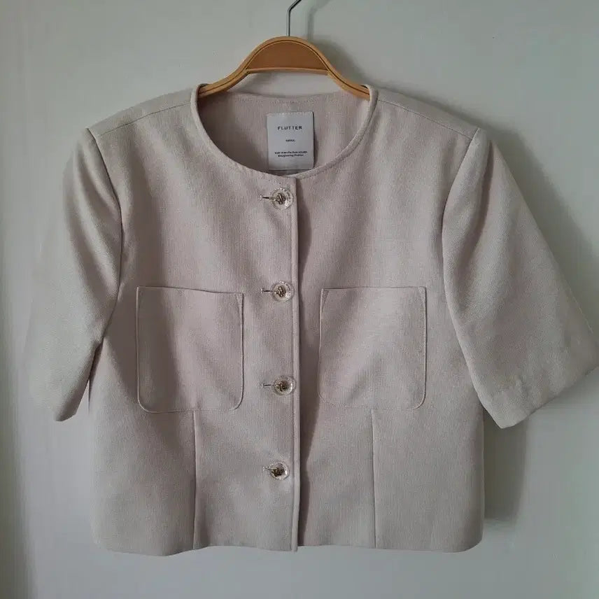 [BUNJANG] Beige Short-Sleeve Jacket (Size 55-66) / 반팔자켓 55~66