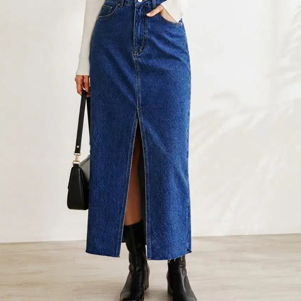 [BUNJANG] Denim Summer Long Skirt (Size 77-88) / 새상품 청 데님 여름 롱 스커트 77~88