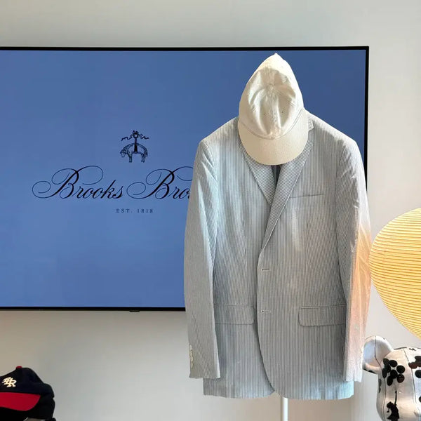 [BUNJANG] Brooks Brothers 1818 Seersucker Stripe Single Jacket (38R) / 브룩스브라더스 SEERSUCKER JACKET (38R)
