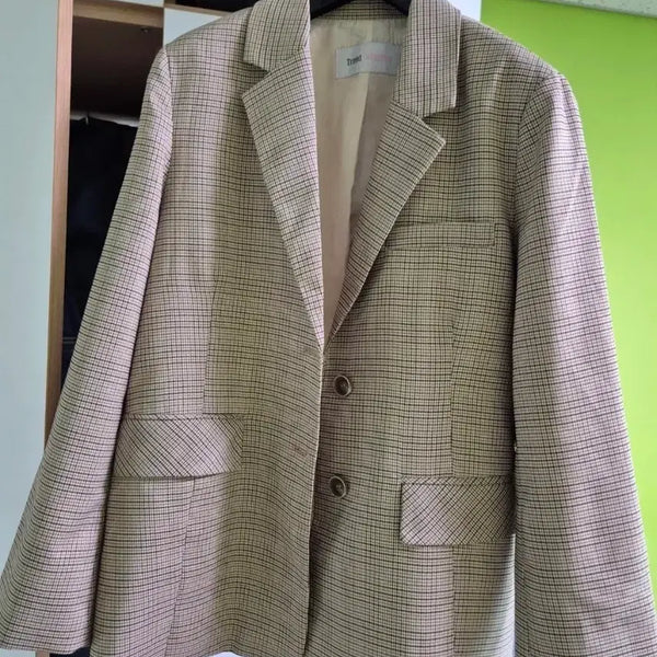 [BUNJANG] Trend Collection Check Pattern Blazer Beige / Trend collection 체크 패턴 자켓 베이지
