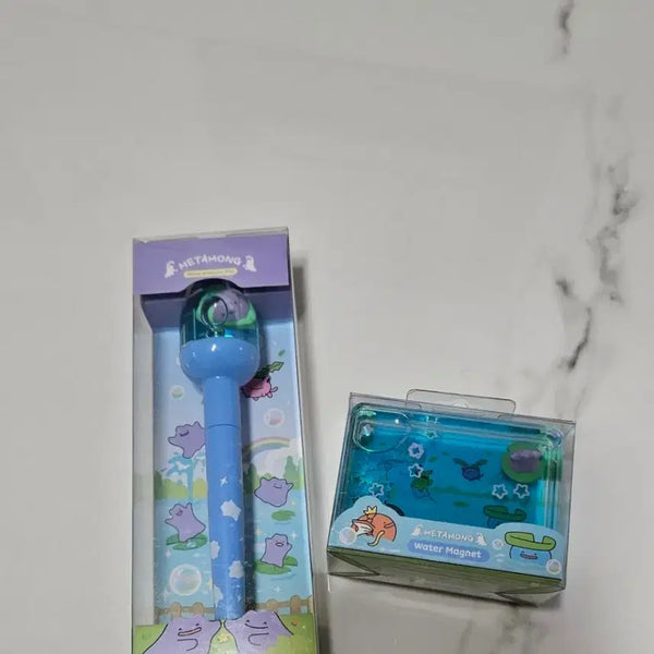 [BUNJANG] Pokemon Metamon Water Globe Ballpoint Pen & Water Magnet Set / 포켓몬스터 메타몽 워터볼 볼펜 메타몽 워터 마그넷 세트