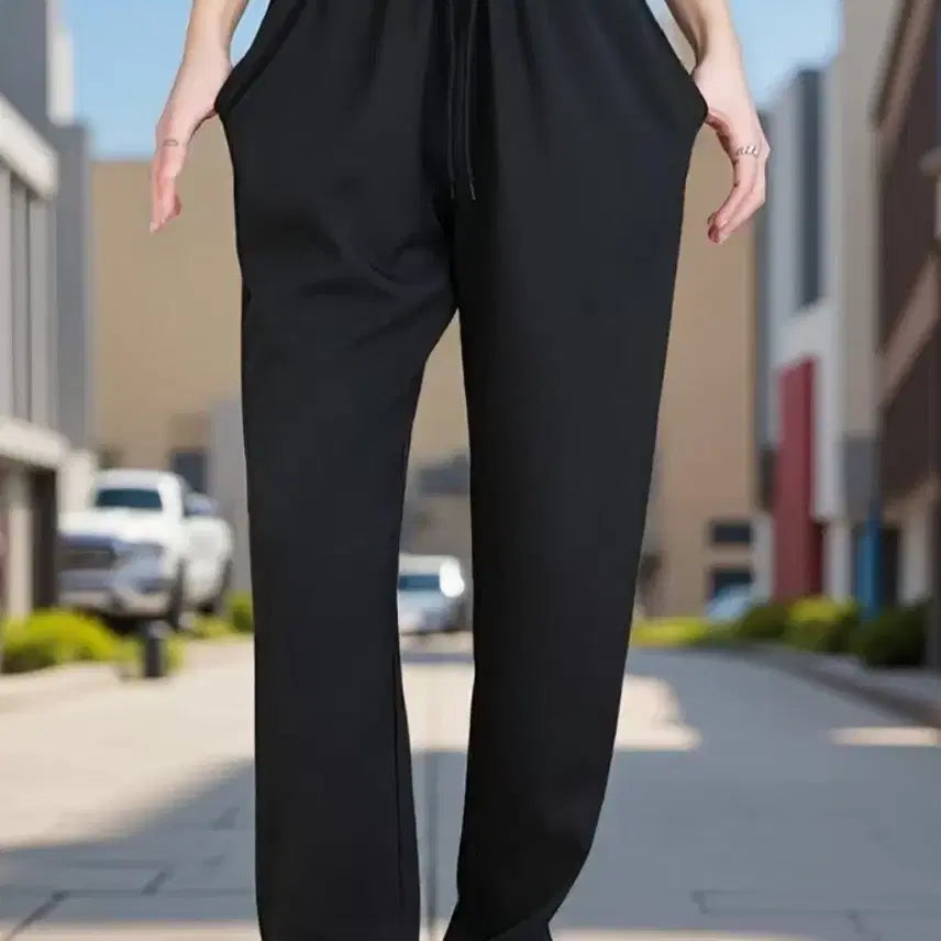[BUNJANG] Unisex Black Comfortable Banding Pants / 새상품 블랙 밴딩팬츠 남여공용