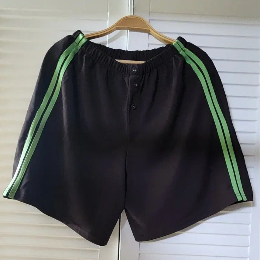 [BUNJANG] Lime Stripe Training Shorts / (새상품)트레이닝 반바지 라임 줄무늬