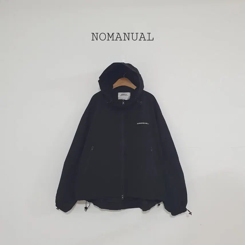 [BUNJANG] No Manual Hooded Zip-Up Jacket Black Windbreaker / No.26070404 노매뉴얼 후드 집업 자켓 블랙 바람막이