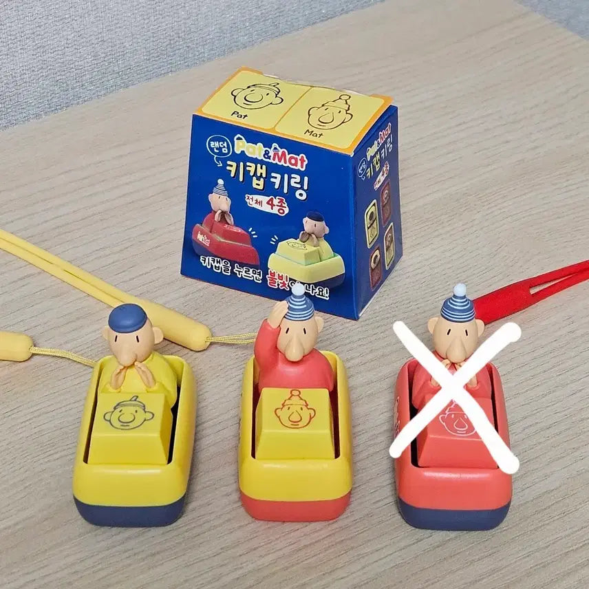 [BUNJANG] Pat & Mat LED Keycap Keyring Set / [2종일괄]패트와 매트 LED 키캡 키링 세트