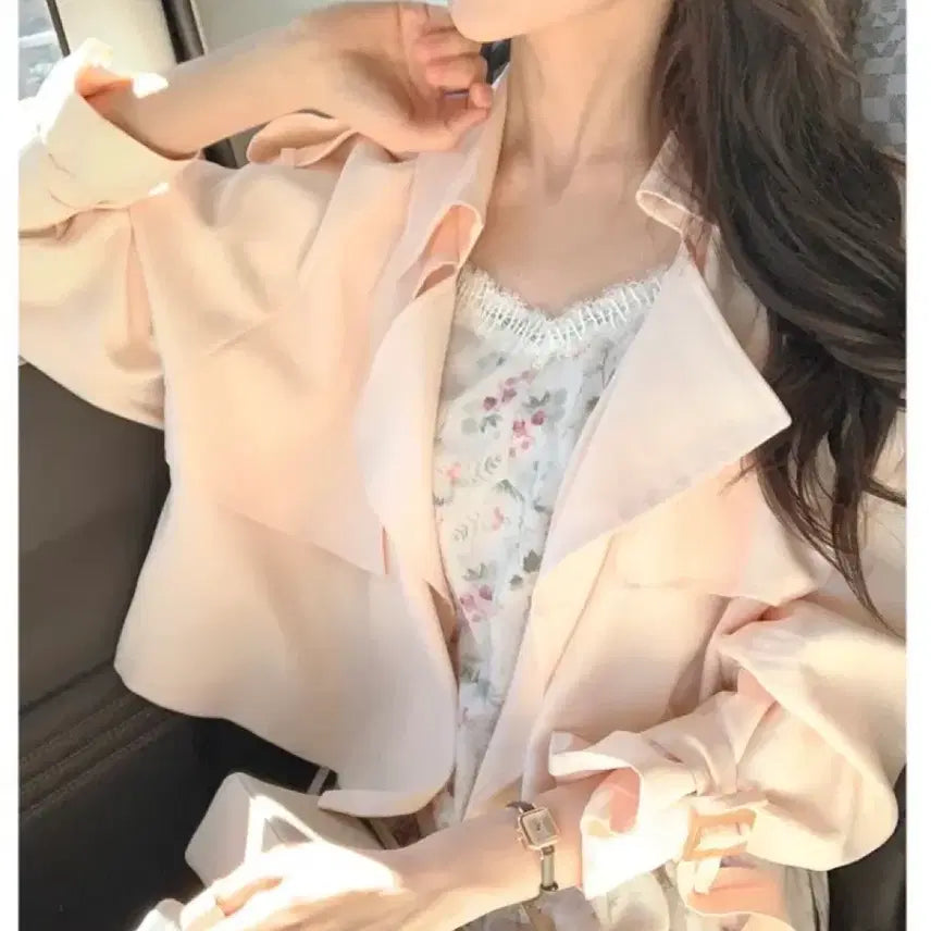 [BUNJANG] 퍼빗 (PUBIT) Apricot Yeori Silhouette Trench Coat Cardigan Jacket / 새상품) 퍼빗 어피치 여리 실루엣 트렌치 코트 가디건 자켓 살구