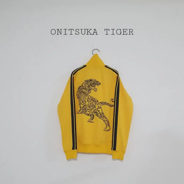 [BUNJANG] Onitsuka Tiger Yellow Tiger Embroidered Track Top - Size M / No.26070405 오니츠카타이거 옐로우 호랑이 자수 트랙탑