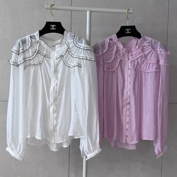 [BUNJANG] Isabelle White Blouse - Size S / 이자벨 블라우스-스몰세일